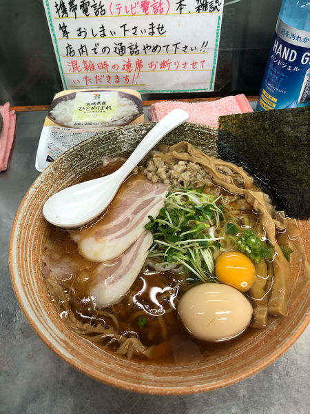 「ホッキ貝出汁醤油＋メンマ」@覆麺 智の写真