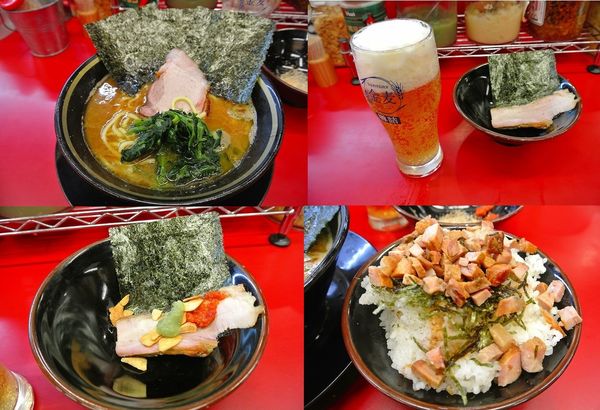 「ラーメン700円硬薄、チャーシューまぶし増し、ビール」@柏 王道家の写真