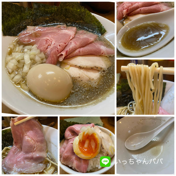 「特製純煮干しそば 1100円 ライス100円」@中華そば 児ノ木の写真