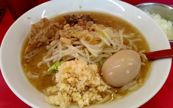 「ミニラーメン 味玉&玉ねぎ」@立川マシマシ 古河125号店の写真