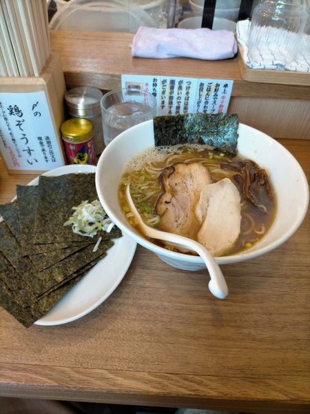 「中華そば濃い味 のりトッピング」@下町中華そば すずめ食堂の写真