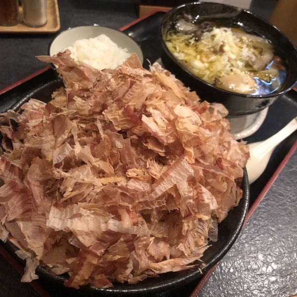 「【限定B】花鰹舞う鴨とキノコのつけそば ￥1170」@秋田ラーメン はまの写真