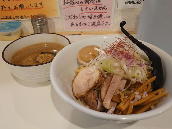 「つけ麺+味玉(950円)」@らぁ麺 亀我楽の写真