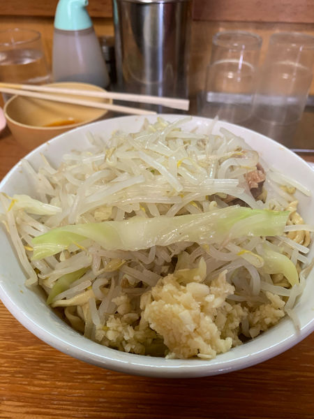 「ラーメン　汁なし　卵」@ラーメン もみじ屋の写真