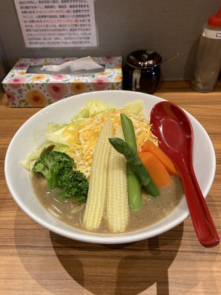 「チーズ温野菜ラーメン」@にぼしらーめん88 アスナル金山店の写真