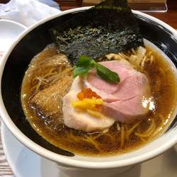 煮干醤油ラーメン・日本酒・鴨