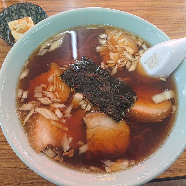 「チャーシューメン570円、アジフライ420円」@ニコニコドライブインの写真