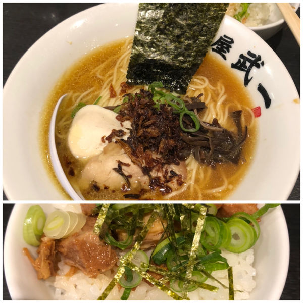 「生姜醤油ラーメン800円+チャーシュー丼150円」@麺屋武一 初台店の写真