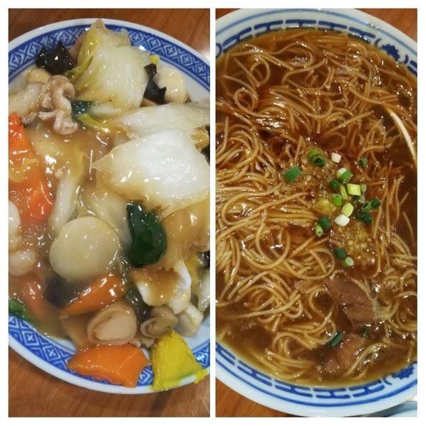 「五目あんかけ焼きそば1000(税抜)大腸麺線1200(税抜)」@匯豐齋の写真