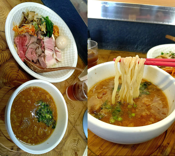 「『牛すじと赤味噌のつけ麺 ローストビーフと煮玉子付き』」@麺榮 王様のラーメンの写真