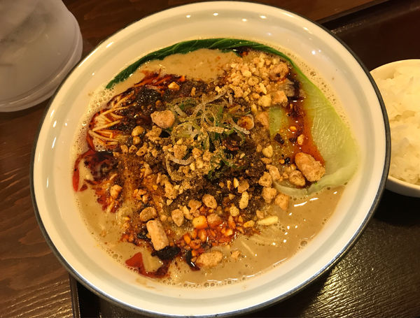 「【限定】濃厚坦々麺(中盛)＋追い飯」@節系とんこつらぁ麺 おもとの写真