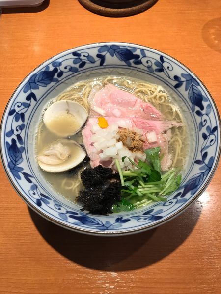 「三種の貝出汁潮そば 900円」@㐂九八 ～garage～の写真