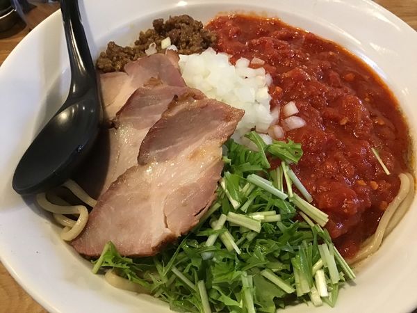 「トマカレまぜそば820円大盛り、追い飯無料。」@つけめん・まぜそば むじゃきの写真