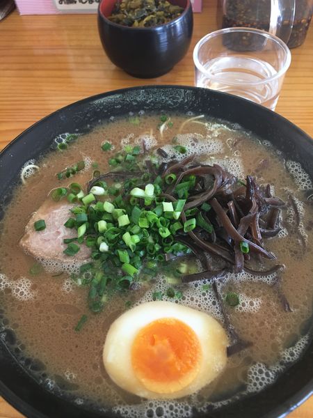 「豚骨ラーメン800円 高菜100円」@豚骨ラーメン 新井商店の写真
