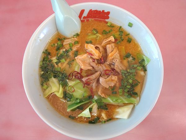 「極旨もつ味噌ラーメン普通盛（硬め、多め）」@ラーメン山岡家 高崎西店の写真