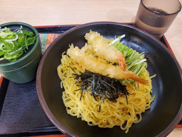 「アゲアゲ海老天ざる中華」@ゆで太郎 長者町店の写真