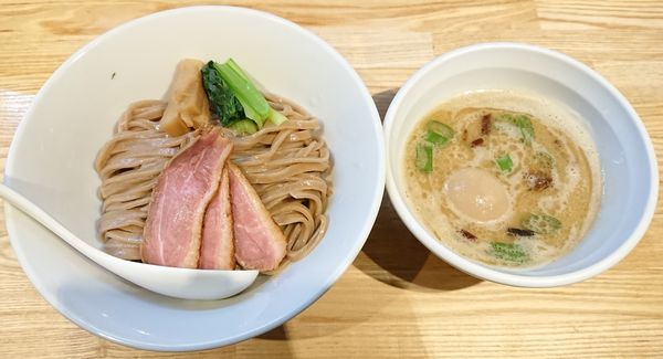 「【限定】鴨白湯つけそば(味玉付)」@らーめん 改の写真