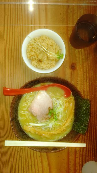 「牡蠣ソバ&貝メシセット ¥970」@貝だしラーメン 貝ガラ屋の写真