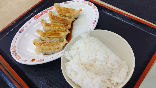 「餃子３００円＋半ライス２００円」@にんたまラーメン 金沢T・S店の写真