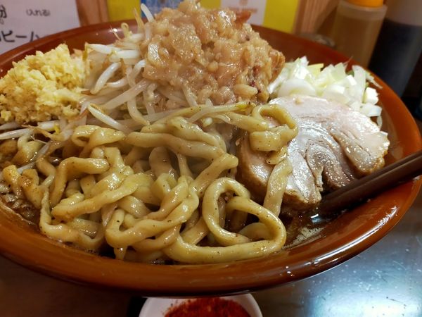 「ラーメン・大２・豚魚・葱（らどん・脂・生姜・火の粉別）」@自家製麺 まさきの写真