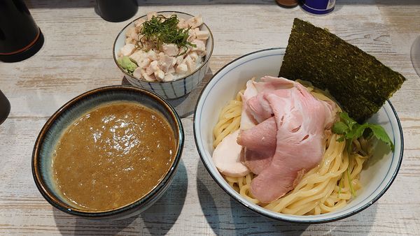 「【平日限定】つけそば 920円 + 鶏飯 380円」@中華そば 四つ葉の写真