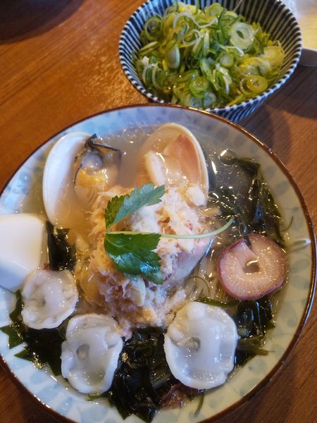 「【限定】うみのそば1100円九条ねぎめし200円」@寿製麺よしかわ 川越店の写真