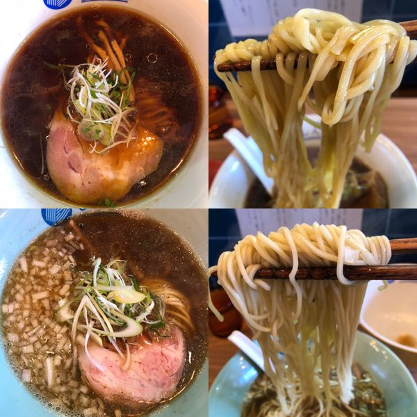 「醤油らぁめ麺+烏賊煮干しらぁ麺」@湘南しんばの写真