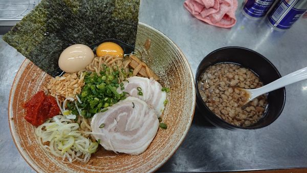 「真鱈肝まぜそば&烏賊煮干しスープ」@覆麺 智の写真
