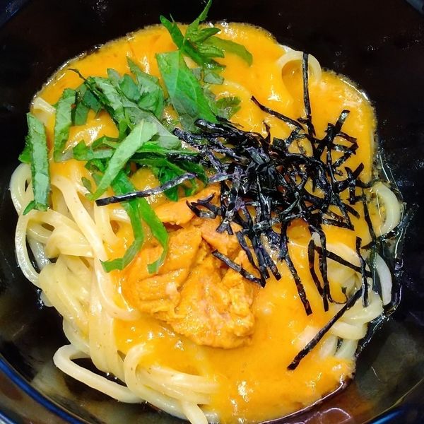 「濃厚雲丹まぜそば380円」@スシロー 千葉ニュータウン店の写真