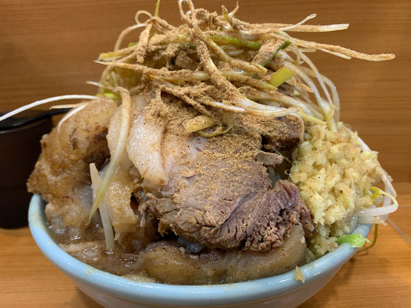 「小ラーメン(麺少なめ) ブタ　生姜　ネギ　和風BB ニンニクマシ」@ラーメン二郎 八王子野猿街道店2の写真