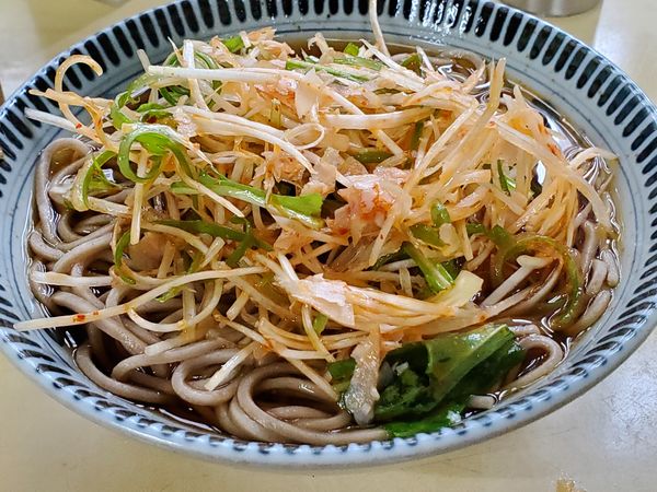 「鶏半生節の爆ねぎそば」@相州そば 関内本店の写真