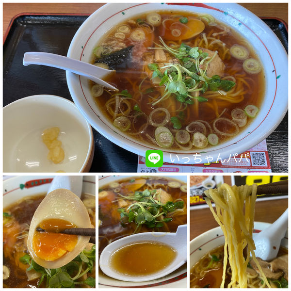 「手もみらーめん 480円  半熟味付玉子 100円」@福よし スーパーVIVAモール大井店の写真