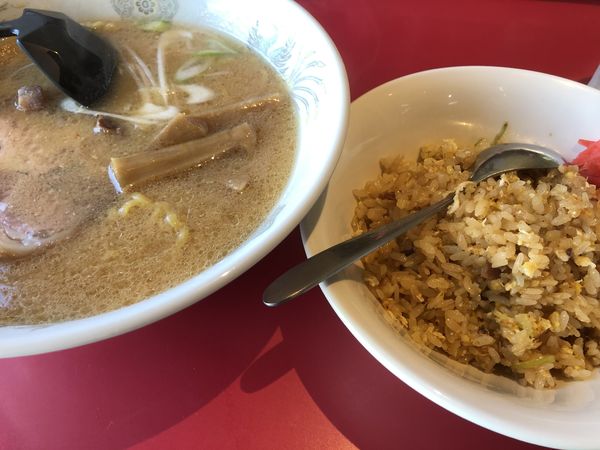 「ミニチャーハンセット（みそ）」@らーめん・ぎょうざ 福助の写真