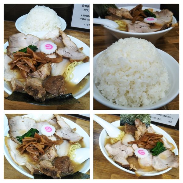 「塩チャーシュー麺+ライス+小ライス」@オランダ軒の写真