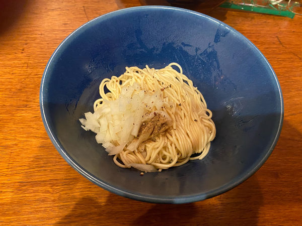 「黒酢和え玉200円」@麺処 にぼし香 横浜店の写真