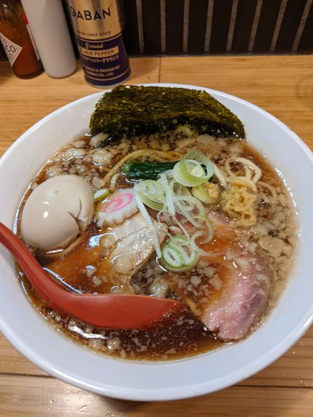 「味玉正油（背脂生姜醤油）」@カッパ64 福生店の写真