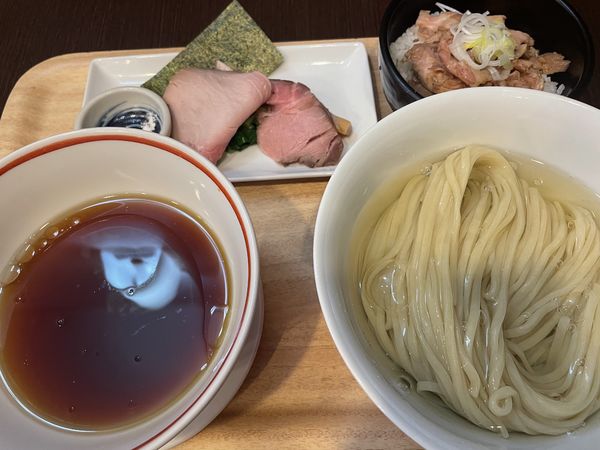 「つけめん、チャーシューご飯、塩らーめん」@とものもとの写真