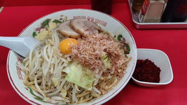 「まぜそば+自家製とうがらし」@赤ひげラーメンの写真