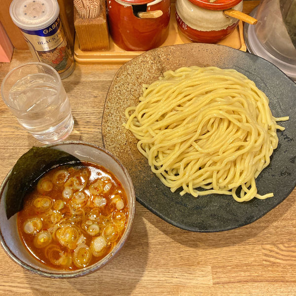 「辛味つけめん(中盛)820円﻿」@つけ麺屋 やすべえ 新宿店の写真