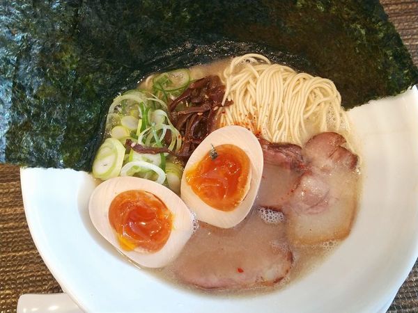 「博多とんこつのり半熟卵＋ご飯（小）」@らぅめんの善栄の写真