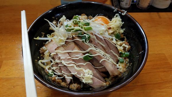 「味噌油そば+チャーシュー+追い飯」@自家製中華そば 麺 まる井の写真