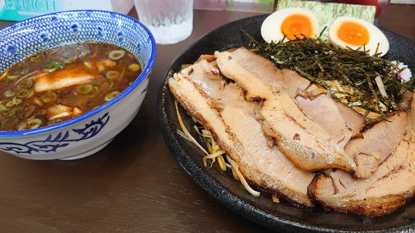 「ネギつけそば（小） 900円+賄いチャーシュー丼 280円」@麺屋こうきの写真