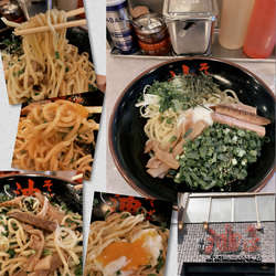 油そば（並盛）780円＋スペシャルA ねぎごま・半熟玉子