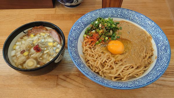 「【限定】かま玉つけそば 1040円 + 追い飯 50円」@中華そば専門 とんちぼの写真