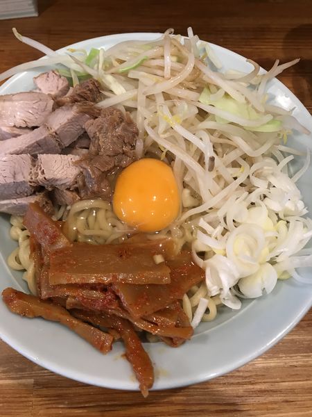 「汁なし、ニンニク」@ラーメン盛太郎の写真