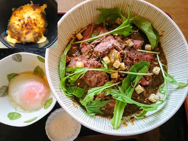 「【限定】ローストビーフのまぜそば（チーズご飯付き）￥970」@和風らーめん 凪の写真