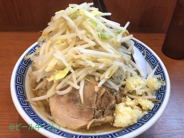 「ラーメン並(750円)ニンニク」@びんびん豚 坂戸店の写真