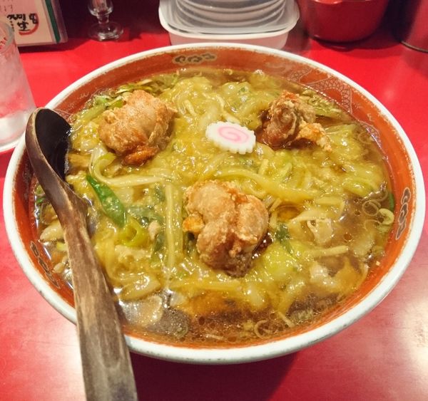 「スタミナ唐揚げラーメン(鶏唐揚げ)」@ラーメン桐生 伊勢崎店の写真