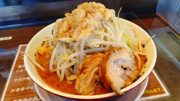 「ラーメン小８５０円＋味噌ラーメン変身１００円」@らーめん男盛の写真