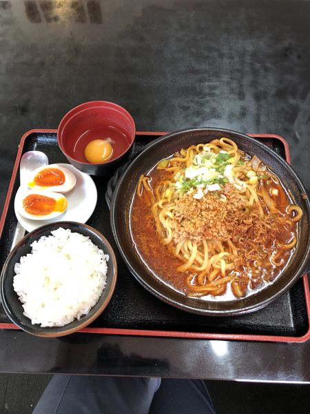「燃えろドラゴン＋味玉」@濃厚豚骨ラーメン 竹三郎の写真
